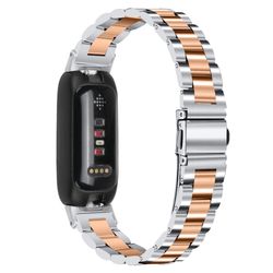 Fitbit Inspire 3 rem i rustfrit stål med perler - Sølv / Rødguld