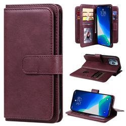 10-slot Lommebok Etui til iPhone 15 Pro - Vinrød