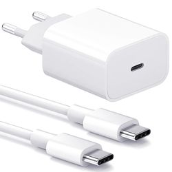 Lader til iPhone 15 / 16 - Hurtiglader - Adapter + Kabel 25W USB-C - iPhone 15 / 16 (25W)