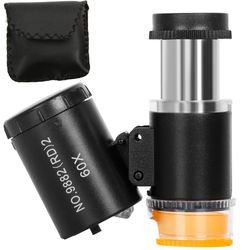 Suurennuslasi - Mini Mikroskooppi UV-valolla - 60x Suurennus
