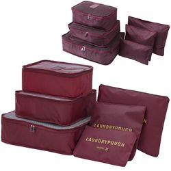 Organizer til Koffert - 6-deler - Vesker for Reise - WineRed