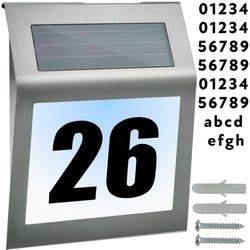 Husnummerskilt med LED - Skilt til Hus / Husnummer – Solcelle