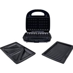3-i-1 Smørbrødgrill, Vaffeljern & Bordgrill - 1000W
