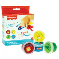 Fisher-Price Lad os tegne fingermaling til baby, 6 stk