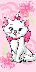 Disney Marie Katt Rosa Blomstrete Badehåndkle, Strandhåndkle 70*140 cm