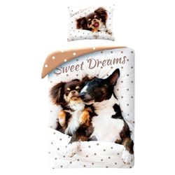 Sett for hundeseng med dyremotiv Sweet Dreams 140×200 cm, 70×90 cm
