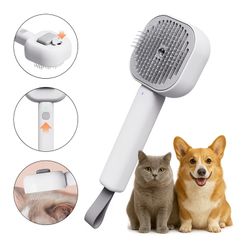 Dampbørste til Kat & Hund / Pelsbørste med UV-Lys – USB-Opladning