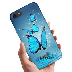 Deksel / Mobildeksel til iPhone 7 / 8 / SE - Glitrende Sommerfugler