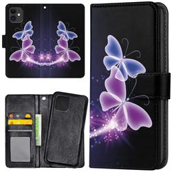 iPhone 12/12 Pro - Lommebok Deksel Lilla Sommerfugler