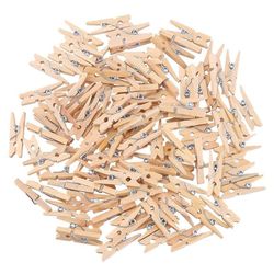 100-Pak - Mini Klesklyper i Tre - (2.5 cm)