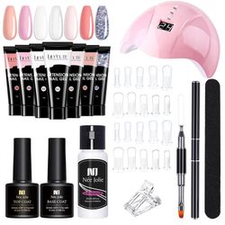 Poly Builder Gel Kit / Polygel med UV-lampe - Neglekunst Negler