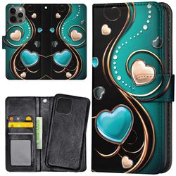 iPhone 13 Pro - Lommebok Deksel Hjerter