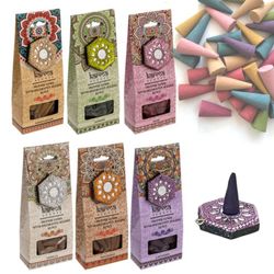 Røkelseskjegler med holder – 40-pak - Patchouli