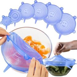 6-pakning - Silikonlokk - Matovertrekk - Gjenbrukbare