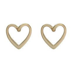 Söta Matta Guld Stud Örhängen i Form av Ihåliga Hjärtan