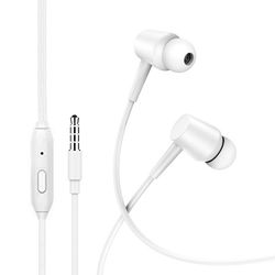 In-Ear Kablede Hovedtelefoner med mikrofon 3,5 mm iPhone Samsung Hvid