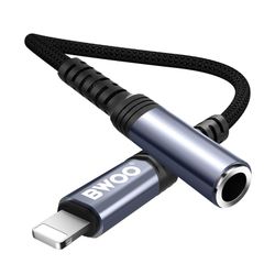 Lightning til 3,5 mm Aux Audio Jack Adapter til iPhone Mobiler - Sort