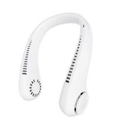 Bærbar nakkevifte, bladløs personlig vifte, 3-trinns justerbar hvit