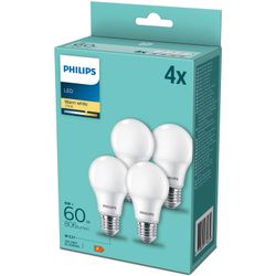 4 kpl LED E27 Normal Frost 60W 806lm