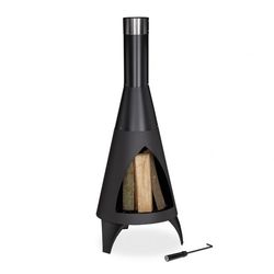 Utepeis åpen peis svart