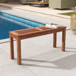 2-seters hagebenk uten ryggstøtte, værbestandig benk, trebenk, 100 x 30,5 x 47 cm
