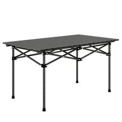 Campingbord i aluminium for 4-6 personer, sammenleggbart piknikbord med bæreveske, sort