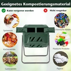 Roterende tokammer kompostbeholder, 160L kapasitet