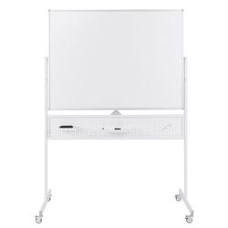 Mobil dobbeltsidig tavle 120x90 cm med stativ og hjul