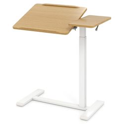 Justerbart överbäddsbord med dolda hjul och tiltbar topp