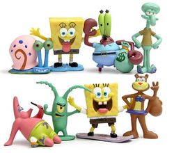8 Pack SvampBob Fyrkant Figurer Spongebob Squarepants julklappar