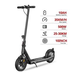 500W 10Ah hopfällbar elektrisk skoter, elsparkcykel för vuxna, 35 km/h elskoter, 30 km räckvidd, 10-tums pneumatiska däck