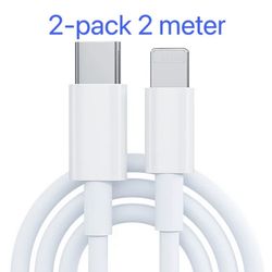 2-pakkaus 2M USB-C-Lightning-kaapeli iPhonelle