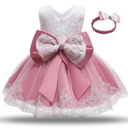 Princess party dresses with Bow and Headband