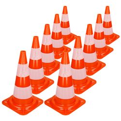 Set med 10 trafikkoner varningskoner trafikkoner 47 cm orange/vit