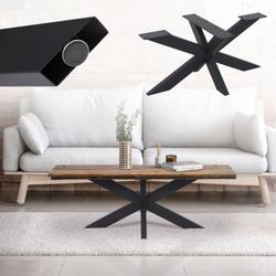 ML Design Table Rack Spider 98x58x43cm, Sort, Krydstogt Crack Cross X-Design Table Feet Film Møbler Fødder, Heavy Duty Table Capture Stål
