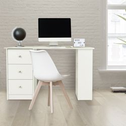 ML-Design vastaanotto 3 laatikkoa ja 3 varastointi hyllyt, varastointi, valkoinen, 120x49x72 cm, Tietokonepöytä toimistopöytä vastaanotto kannettavan