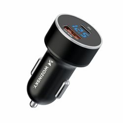 Wozinsky Biloplader USB-C USB-A 36W - Sort