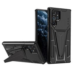 V-formet Kickstand Taske til Galaxy S22 Plus - Sort