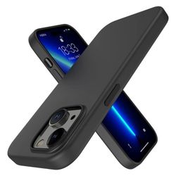 iPhone 14 Plus Etui Flydende Silikone - Sort