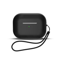 AirPods 1/2 etui silikone med håndledsrem - sort
