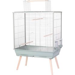 Hævet fuglebur - Zolux - Néolife - Til parakit, nymfeparakit, kanariefugl - 81 x 48 x 130 cm - Grøn
