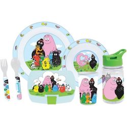 Servisset - FUN HOUSE - BARBAPAPA - Glas, tallrik Ø22 cm och Ø16 cm, bestick, vattenflaska och snackslåda