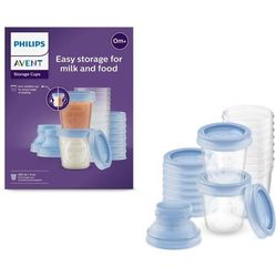 Opbevaringsglas - PHILIPS AVENT - Modermælk - 10 glas 180 ml + 2 adaptere