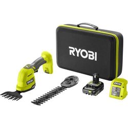 RYOBI - 18V ONE+ Græssaks / Planteklipper - Opbevaringskasse + 2,0 Ah Batteri & Oplader - RY18GSA-120T