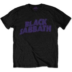 Black Sabbath Unisex T-Shirt: Wavy Logo Vintage (Medium)