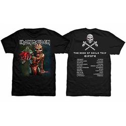 Iron Maiden Unisex T-Shirt: The Book of Souls European Tour V.1 (Back Print) (X-Large)