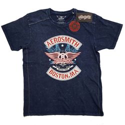 Aerosmith Unisex Snow Wash T-Shirt: Boston Pride (Large)