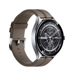 Xiaomi Watch 2 Pro - Bluetooth® Sølvfarget urkasse med brunt skinnreim