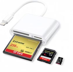 NÖRDIC Lightning-kortleser 3 spor CF, SD, MicroSD UHS-I