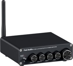 Fosi Audio BT30D Bluetooth 5.0 Stereo Audio Mottaker Forsterker 2.1 Kanal Hi-Fi Klasse D Integrert Amp 2X50 Watt